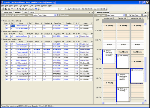 Achieve Planner screen shot