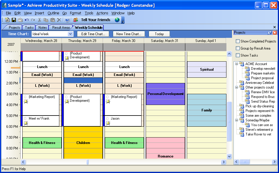 time schedule. better to schedule time at